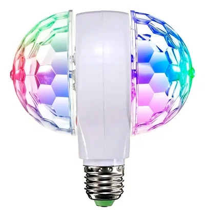 Lámpara LED Giratoria DOBLE Bolichera Foco Led RGB