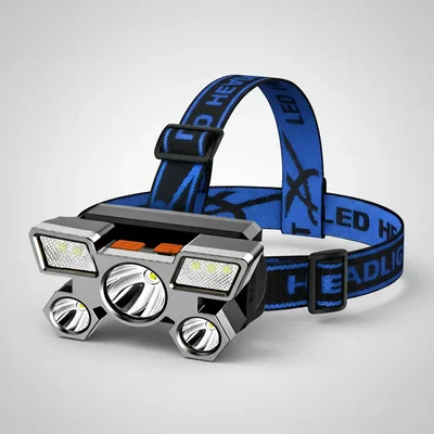 Linterna Minera Vincha 9 LED Bateria 4 Modos de Luz Incluye Correa y Cable de Carga