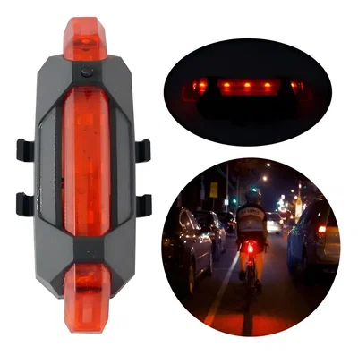 Luz Bicicleta LED USB Recargable Trasera Resistente Al Agua color ROJO