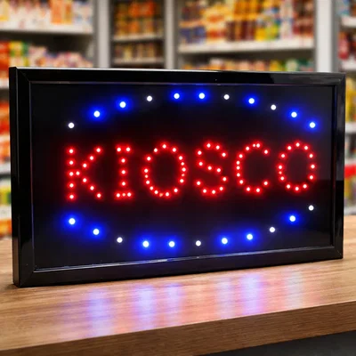 Cartel Luminoso LED KIOSCO 2W Cable 220V 1.10 Mts Medidas 48 x 25 Cm.