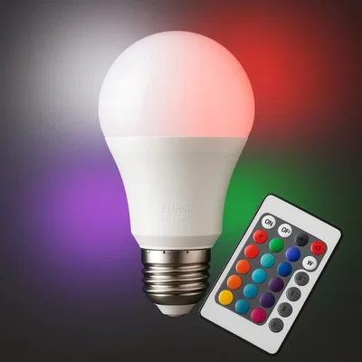 Foco Lampara LED RGB Multicolor 12W Con Control Remoto Rosca Universal E27