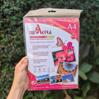 Resma A4 200 Gramos 20 Holas NewAkira Papel FOTO (Brilla)