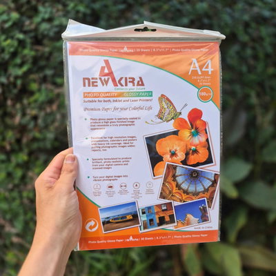 Resma A4 180 Grs. 20 Hojas New Akira Papel Foto (Brilla)