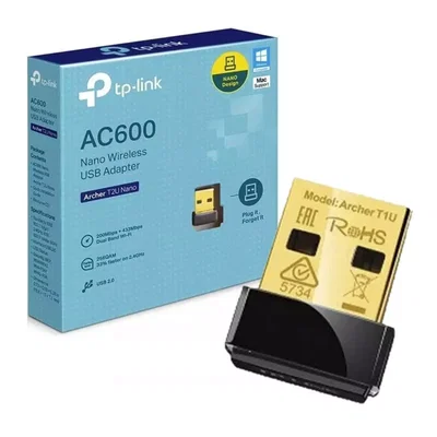 Adaptador WIFI Externo USB TPLINK AC600 Doble Banda 200/433 Mbps Archer T2U Nano