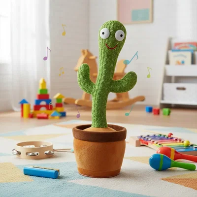 Cactus Peluche Bailarín Con Música Canta Baila Y Repite Voz Batería Recargable