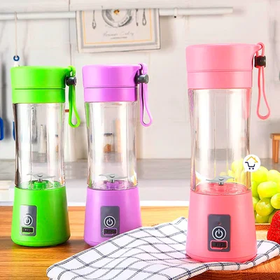 Licuadora Portatil HM-03 de 380 ML. 4 Aspas Potencia 35W Bateria Recargable de 2000 mAh