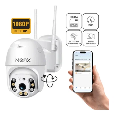 Cámara Seguridad WiFi NOAX PTZ A6 Exterior IP66 Infrarrojo Micro SD Sensor Movimiento
