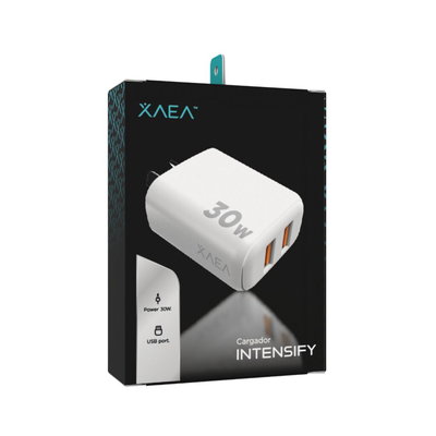 Cargador Potenciado XAEA Intensify 30W 2x USB H INCLUYE Cable Typo C