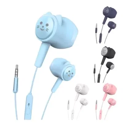 Auriculares Manos Libres Royalcell RE-1002 Diseño GATITO InEar con Gomitas
