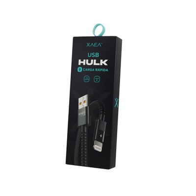 Cables Datos y Carga XAEA Hulk iPhone de 1 Metro Doble Mallado Puntas Metalicas 5A