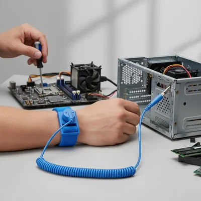 Pulsera Brazalete ANTIESTÁTICA DUAITEK Cable Pinza Cocordrilo