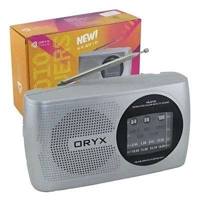 Radio AM FM ORYX OR-1732 4 Bandas Cable 220V o 2 Pilas "D" Parlante y Salida De Auricular