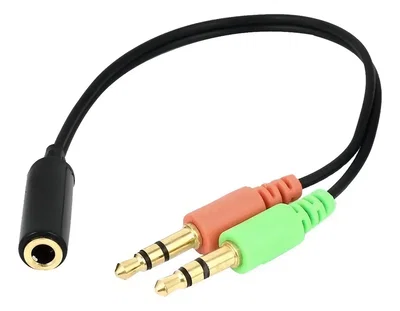 Adaptador de Audio 2 PLUG 3.5 MM (Machos) a 1 PLUG 3.5 MM 4 Contactos (Hembra)
