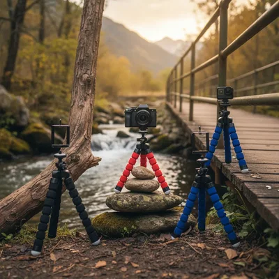 Tripode Flexible ARAÑA Incluye Soporte para Celular ALTURA 18 CM.