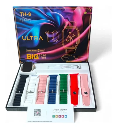 Reloj SmartWatch TH8 Ultra 10 Pant Touch 2.09" 7 Mallas Redes Multimedia Deportivo