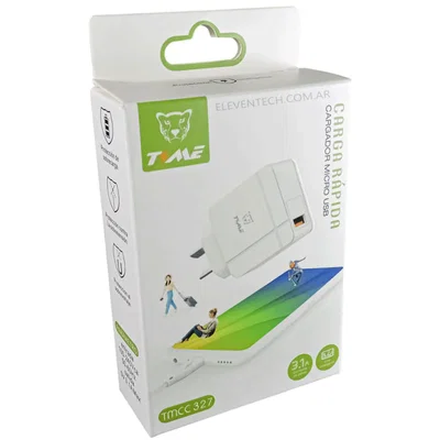 Cargador Rapido TIME TMCC327 Cable Micro USB V8 Desmontable 1x USB 3.1 Amperes