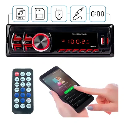 Estéreo XBTQD Pant LCD Micro SD USB Radio FM Bluetooth Frente NO Desmontable