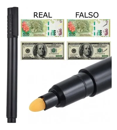Lápiz Marcador Detector Billetes Falsos Euros Dolares Pesos