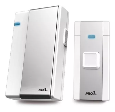 Timbre Inalambrico PRO1 con 1 Transmisor 1 Receptor 36 Tonos 100 Mts de Alcance (a Pilas)