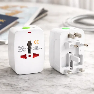 Adaptador Corriente Viajero 180 Países Todo en Uno En Caja