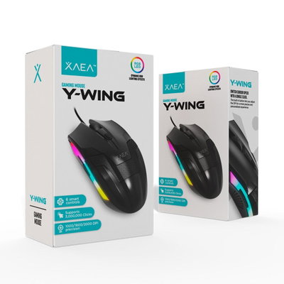 Mouse Gamer XAEA Y-WING Cable USB 2000 DPI Luces LED RGB