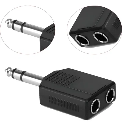 Adaptador Doble Hembra Plug 6.5 MM a 1x Plug 6.5 MM Macho Estereo