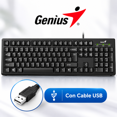 Teclado GENIUS KB-100 Wired Classic Black Cable USB 1.5 mts. Español