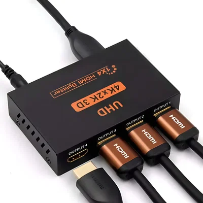Splitter HDMI CM646 Activo 1 Entrada a 4 Salidas CUADRIPLICA Imagen 1080P INCLUYE Fuente