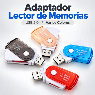 Lector de Memorias TIPO PENDRIVE 4 en 1 Soporta Micro SD M2 SD Sony Pro Duo Directo USB