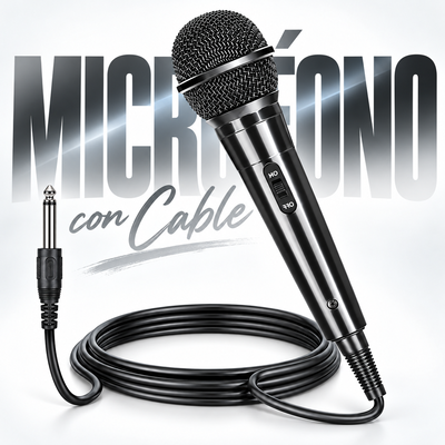 Micrófono NETMAK NM-MC7 Cable 2.3 MTS. Plug 6.35 MM INCLUYE Adap 3.5MM para PC