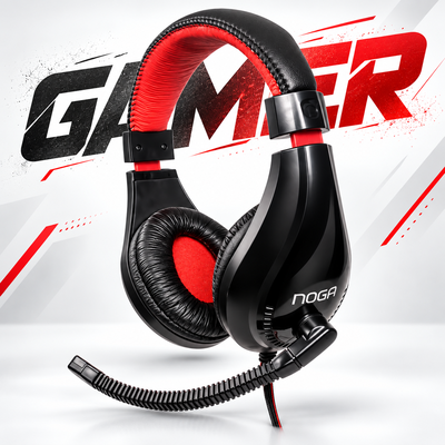 Auricular GAMER NOGANET NG-8620 Vincha con Micrófono Cable 1.8 Mts. PC PS4 Celulares