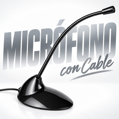 Micrófono PC NETMAK NM-MC3 Cuello Flexible Base ESCRITORIO Cable 1.80 Mts. Plug 3.5 MM