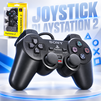 Joysticks REPLICA Sony PS2 Blister Amarillo Cable 1.8 Mts ANALOGICO