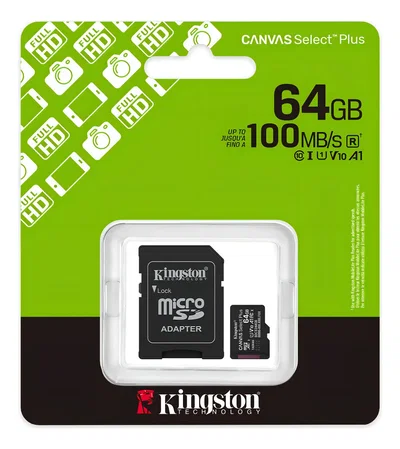 Micro SD Kingston 64GB Canvas Class 10 UHS-I 100 Mbps