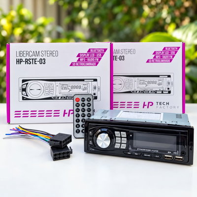 Estéreo LIBERCAM LCD Micro SD USB Radio FM Bluetooth Salida RCA Frente NO Desmontable