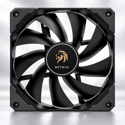 Cooler Ventilador Netmak 12 Cm 120 mm Gabinetes Fuentes NM-12025 Black