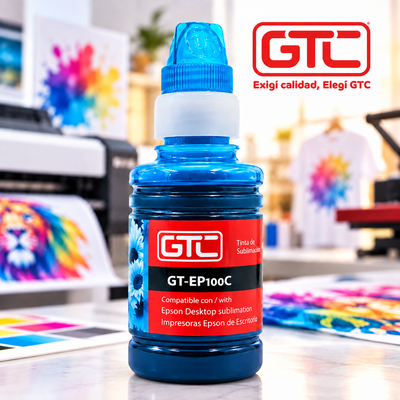 Botella 100 Ml. Tinta Sublimación Color Cyan GTC