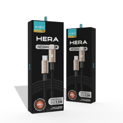 Cable XAEA Hera Typo C M a Lightning M de 1.5 Mts Mallado Carga Rápida