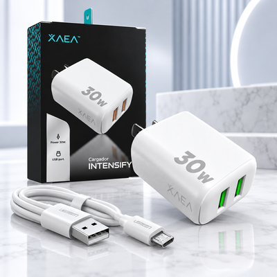 Cargador XAEA Intensify Cable Micro USB Incluido 30W 2 Puertos USB H