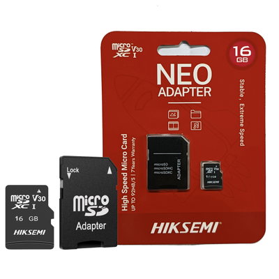 Memoria Micro SD HIKSEMI Neo 16GB Clase 10 UHS-I 92MB/s con Adaptador a SD