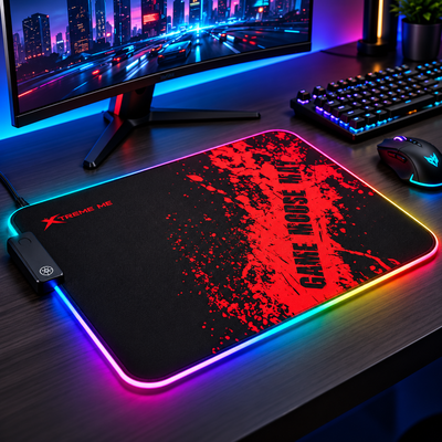 Pad Mouse Gamer XTRIKE ME MP-602 Iluminación LED Goma y Tela 25 Cm x 35 Cm x 3mm