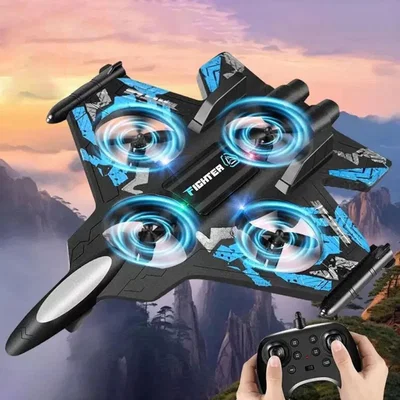 Drone Diseño Avión de Combate Aerodinámico LED a Control Remoto Recargable