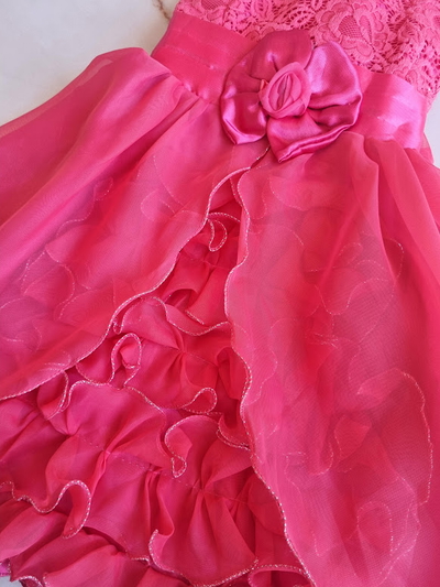 Vestido Niña con Encaje y Flores