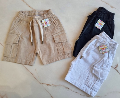 Short Bebe Cargo de Gabardina Elastizada