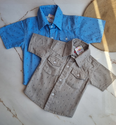 Camisa Bebe de Gabardina Anclas