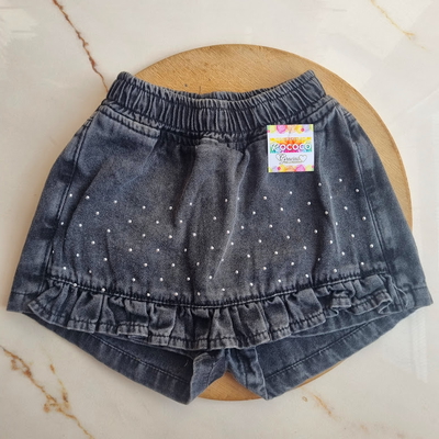 Short Pollera Beba con Brillos y Volado