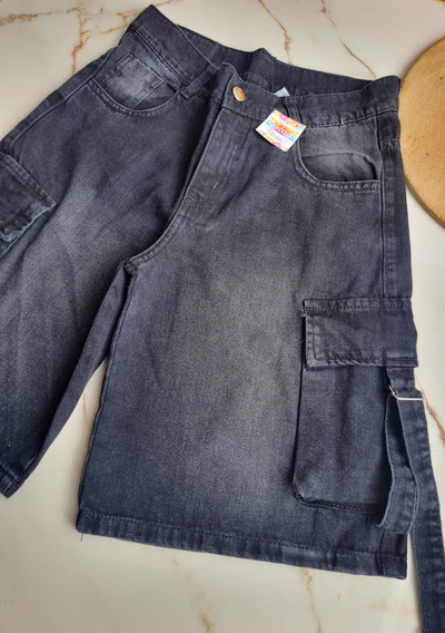  Bermuda Niño Denim Cargo Baggy: