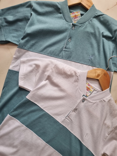 Remera Niño cuello Mao Combinada