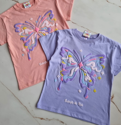 Remera Niña  Oversize Mariposa