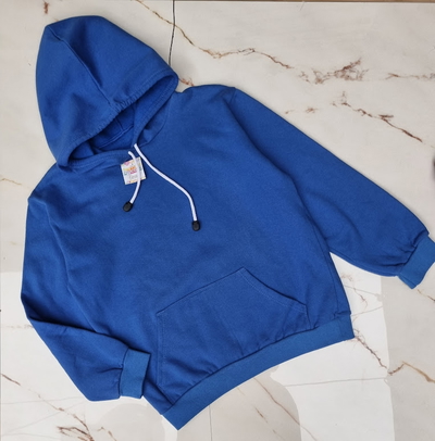 Buzo  Niño  Canguro Frizado con Capucha Azul